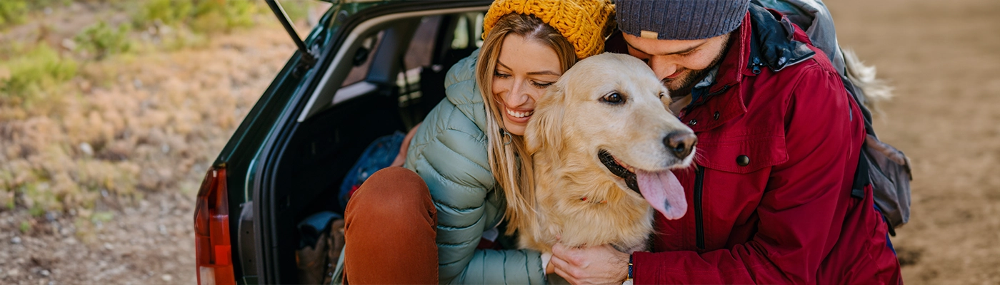 couple with dog